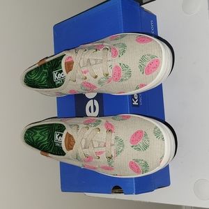 Keds CH FRUIT ANIMAL NAT/PINK Size 7.5 (Never Worn)